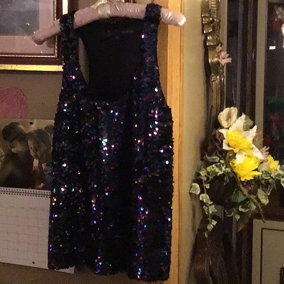 Guess Tops - Guess Black Sequin Sleeveless Tank